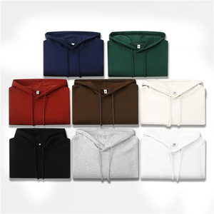 Men's Oversized Hooded Sweatshirt Solid Color Pocket Design Casual Autumn Wear 100% Cotton Fleece Knitted Regular Fit 2027 - Product Image 5
