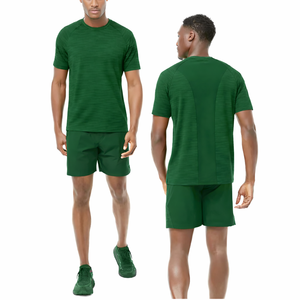 Ropa Deportiva al por Mayor, Camiseta de Hombre Verde Oscuro Personalizada, Color Sólido, Ropa de Gimnasio, Ligera, Transpirable, para Entrenamiento - Product Image 1