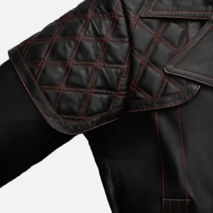 Veste Trench Homme en Cuir PU Imprimé Tressé Vintage Grande Taille Imperméable Coupe-Vent Respirante pour l'Hiver - Product Image 3