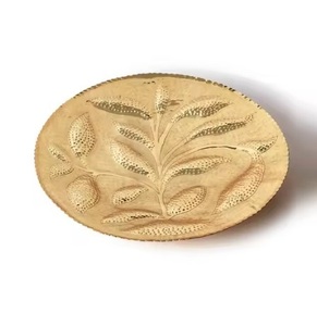 <b>Gold</b> Plated Leaf Shape Decorative <b>Trays</b> Set Of 2 Modern Plant Design Irregular Shape <b>Serving</b> Dish Top Trending - Product Image 4