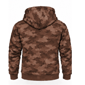 Dark Brown Camo <b>Tracksuit</b> Unisex Zip Up Hooded Jacket Jogger Pants Set Custom <b>Camouflage</b> Athletic Casual Sportswear Outfit - Product Image 3