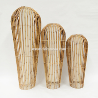 Lampe sur pied LED Pion Guci, ensemble de lampes décoratives en bambou jaune faites à la main pour le salon, la chambre à coucher, la décoration intérieure d'hôtel