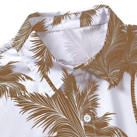 Nouvelles Chemises Hawaïennes Personnalisables pour Hommes – Élégantes, Décontractées, Respirantes, Écoresponsables, en Toile, Col en V, Manches Courtes, Coupe Ample, 100% Coton