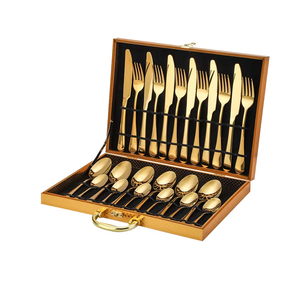 Brass Cutlery <b>Spoon</b> Flatware Sets Restaurants Partyware <b>Spoon</b> Dinner <b>Table</b> Decoration 4 Pieces Cutlery Set With Gifts Box - Product Image 5
