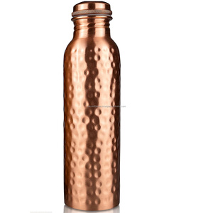Wholesale Pure Copper <b>Water</b> Bottle Hammered Finish Leakproof Metal Flask Canvas Bag Cover Carrying Strap <b>Bulk</b> - Product Image 5