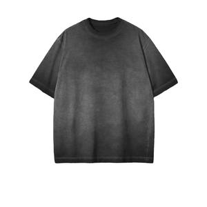 Camiseta de algodón 100% con lavado ácido para hombre, disponible en todos los colores, corte holgado, cuello redondo personalizado, talla grande, duradera. - Product Image 1