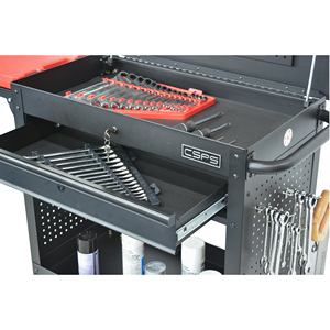 Matte Black Powder Coated Steel 1 <b>Drawer</b> Utility Cart Family keywords: for Garage Workshop Storage Use - Product Image 5