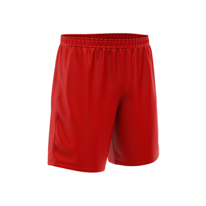 <b>Men</b> <b>Red</b> Solid Color 100% Cotton Quick Dry Breathable Elastic Waist Front Logo Knitted Casual Sport Style <b>Shorts</b> - Product Image 1