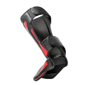 <b>Football</b> Shin Guard Secure Adjustable Band Soft <b>Foam</b> Cushioning Durable Lightweight Flexible Outer Protection PU Leather Fortleo - Product Image 3