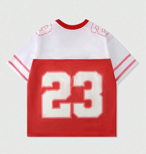 Camiseta de Fútbol Americano Personalizada con Malla de Color Degradado, Cuello en V, Número 99, Transpirable, Ecológica, 100% Poliéster para Adultos - Product Image 6