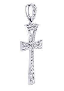 Colgante Clásico Unisex de Oro Blanco de 10K con Letra Hip Hop, Diamante Redondo Cultivado en Laboratorio, Certificado por GIA, para Regalo - Product Image 2