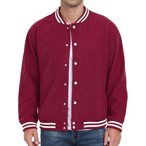 Veste universitaire avec casquette de baseball assortie, casquette en mélange de laine, veste à manches en cuir, fermeture à boutons-pression, ensemble complet - Product Image 5