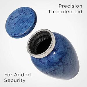 Imperial Aluminum <b>Keepsake</b> <b>Memorial</b> Urn Funeral Ash Container Crafted With Artistic Polished Finish And Fine Detailing - Product Image 4