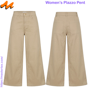 Womens Plazo Baggy With Back <b>Dart</b> Breathable Fabric All Season Pants Cotton Poly Spandex Fabric Crafted at 9.29 OZ - Product Image 1