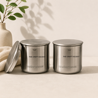 Pot à bougie unique en acier inoxydable avec couvercle métallique, logo personnalisé, écologique, minimaliste, vide, pour bougie parfumée