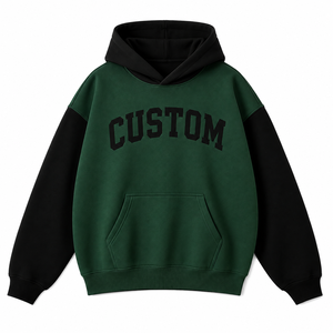 Custom Letter Print <b>Oversized</b> Hooded Sweatshirt Men's Blue Black Sleeve Casual Autumn Wear Fleece Knitted <b>Hoodie</b> - Product Image 2