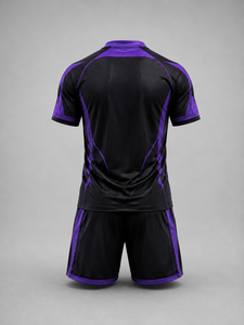 Concevez votre propre ensemble d'uniformes de football pour hommes adultes de haute qualité, impression numérique en relief, 100% polyester respirant, col en V - Product Image 3