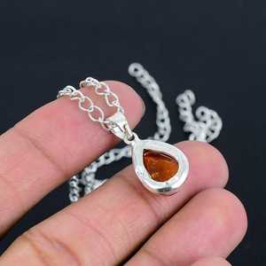 Pendentif en ambre de la Baltique fait main en argent sterling 925, pierre d'ambre naturelle, bijoux de la marque NIKHIL GEMS, style vintage, pour homme et femme - Product Image 4