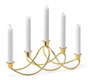 Candelabro Decorativo de Metal de Estilo Moderno con 7 Brazos, Portavelas Menorah, Decoración Interior para el Hogar - Product Image 3