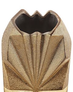Vase de table en laiton fait main, design moderne du milieu du siècle, finition dorée, motif géométrique pour la décoration de fleurs séchées - Product Image 5