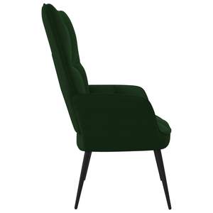 Sillón Relajante de Terciopelo Verde Oscuro, 100% Poliéster, Acero Mediano, para Sala de Estar - Product Image 4