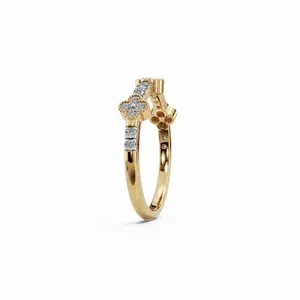Anillo de Eternidad Floral Heaven Diamond Apilable de 22 Piezas, con Diamantes Cultivados en Laboratorio, Corte Redondo, Oro Amarillo, Anillo de Lujo para Mujer - Product Image 2