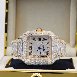 Montre Moissanite la plus vendue du fournisseur indien, montre Moissanite en gros OEM/ODM, montre en diamant glacé à prix raisonnable - Product Image 2