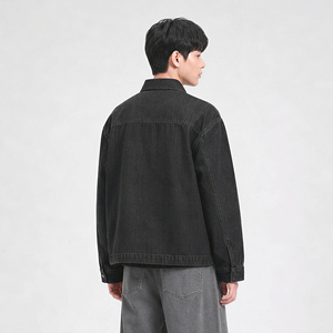 GURUNA-Z-INDUSTRY Veste en jean à capuche pour homme, tendance, hiver, décontractée, classique, élastique, respirante, écologique - Product Image 2