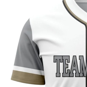 Camiseta de Béisbol Blanca de Manga Corta con Botones, Uniforme de Equipo Personalizado, Camisa Deportiva Transpirable de Poliéster - Product Image 4