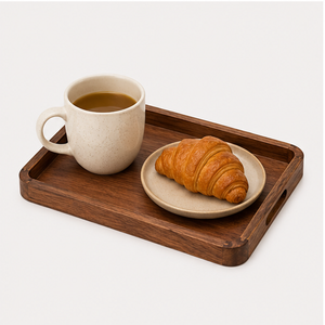 Luxury Handcrafted Acacia Wood <b>Square</b> Serving Tray With Integrated Handles Eco-Friendly Food Safe Platter For Restaurant Decor - Product Image 2