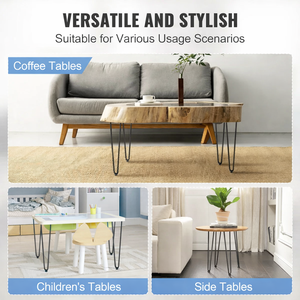 Metal Furniture Legs19" Hairpin Furniture <b>Legs</b> 2 robs 500lbs Loading Dinning Metal <b>Table</b> <b>Legs</b> Black Color DIY Furniture Parts 4P - Product Image 6