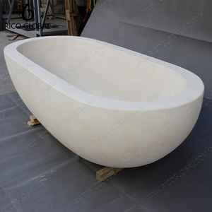 Bañera Ovalada Independiente de Mármol Blanco, Colección de Bañeras de Lujo - Product Image 4