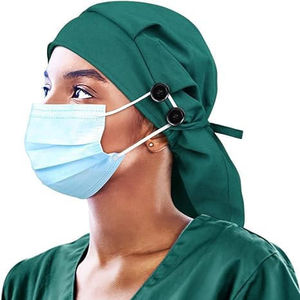 Gorro Quirúrgico Personalizado con Logotipo Privado, Diseño Personalizado, Color Sólido, Gorro de Trabajo para Enfermeras y Doctores, Gorros de Algodón con Botones - Product Image 2