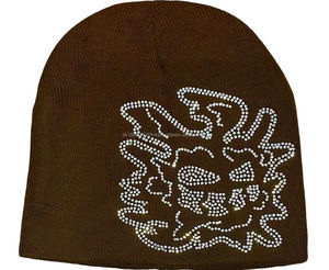 Bonnets d'hiver en acrylique avec strass multicolores Bonnet en acrylique sans manchette imprimé avec des pierres Bonnet Bonnet - Product Image 1