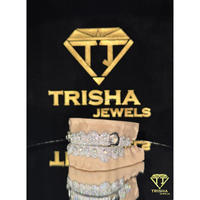 Grillz tendance en moissanite et diamant VVS, en argent sterling 925, style hip-hop, ensemble de bijoux dentaires pour hommes et femmes par Trisha Jewels