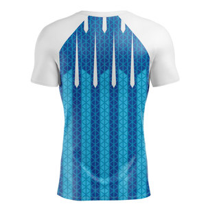 T-shirt de protection solaire pour homme, personnalisé OEM, très demandé, extensible, imprimé par sublimation, col rond, manches courtes, respirant et élégant - Product Image 6