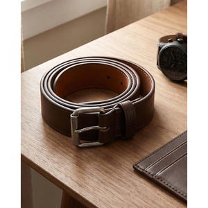 Cinturón de Cuero Vintage con Hebilla de Acero, Cuero Vacuno Genuino, Formal, Casual, Resistente, 120 cm, 3.5 cm de Ancho, Impermeable, Ecológico - Product Image 2