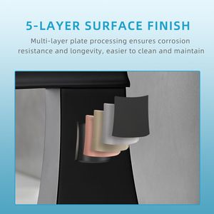 Rubinetto per lavabo a cascata nero a 1 foro con maniglia singola, scarico a scomparsa, tubi di alimentazione e piastra di montaggio - Categoria Prodotti: Rubinetti Bagno - Product Image 4