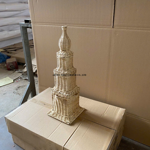 New Arrival Natural <b>Rattan</b> Pagoda Decorative Ornament for Home Decor Wicker Style OEM Manufacturer - Product Image 1
