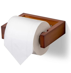 Portarrollos de Papel Higiénico de Madera Moderno para Montar en la Pared, Artesanía de Madera Hecha a Mano para Cuidado Personal - Product Image 4