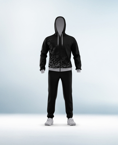Conjunto de Sudadera con Capucha y Pantalones Deportivos para Hombre, Cierre Completo con Cremallera, Bolsillos Laterales, Transpirable, Corte Regular, Ropa Deportiva de Otoño, Estilo Urbano - Product Image 5