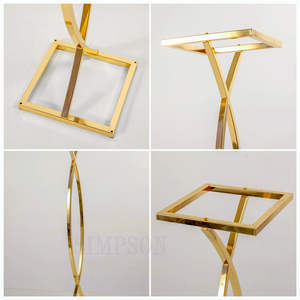 Centros de Mesa de Lujo para Decoración Elegante de Mesas, Soporte Geométrico de Metal Dorado con Logotipo Personalizado, Moderno, OEM, para Fiestas - Product Image 4