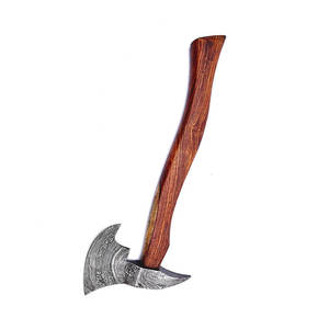 Nouvelle conception de hache large à dos plat en acier Damas avec manche en bois, 3 3/8 lb, multi-usages pour le camping et les activités de plein air - Product Image 3