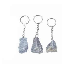 Porte-clés en cristal de haute qualité, Aventurine bleue brute, pierre naturelle, cadeaux pour femmes, vente en gros - Product Image 4