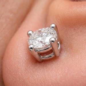 Pendientes de Diamante Cultivado en Laboratorio, Corte Brillante de 0.20 Ct, Certificados por IGI, Unisex, Oro Puro de 14k, Plateado en Plata - Product Image 2