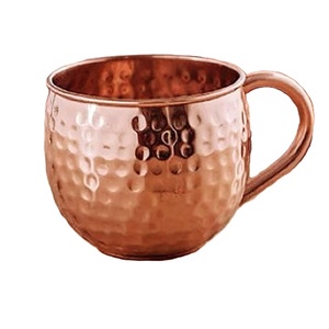 Hammered Copper <b>Mug</b> Round <b>Vintage</b> Style Metal Drinkware with Handle for Chilled Beverages For Party Barware Drink <b>Mug</b> - Product Image 3