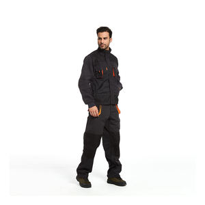 Overol de Trabajo Unisex Negro de Alta Visibilidad con Detalles Naranjas, Retardante de Llama, Resistente a la Abrasión, Uniforme de Poliéster de Manga Larga de Seguridad - Product Image 5