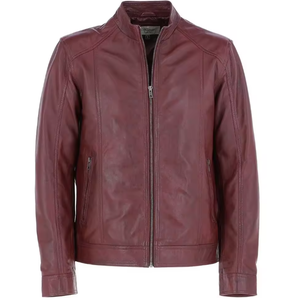 Chaqueta de Cuero de Invierno para Hombre, Corte Ajustado, Cierre Completo, Cuello Alto, Tacto Suave y Estilo Moderno - Product Image 6