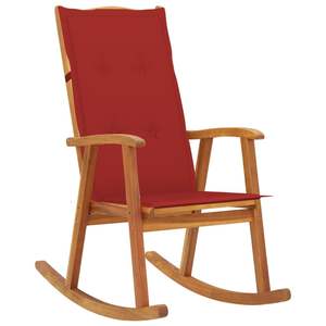 Fauteuil à bascule en bois d'acacia massif, design standard en bois naturel - Product Image 1