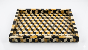 Bandeja Decorativa de Lujo Hecha a Mano con Incrustaciones de Hueso para Mesa de Centro |   Bandeja para Té, Café y Desayuno, Decoración para el Hogar - Product Image 3